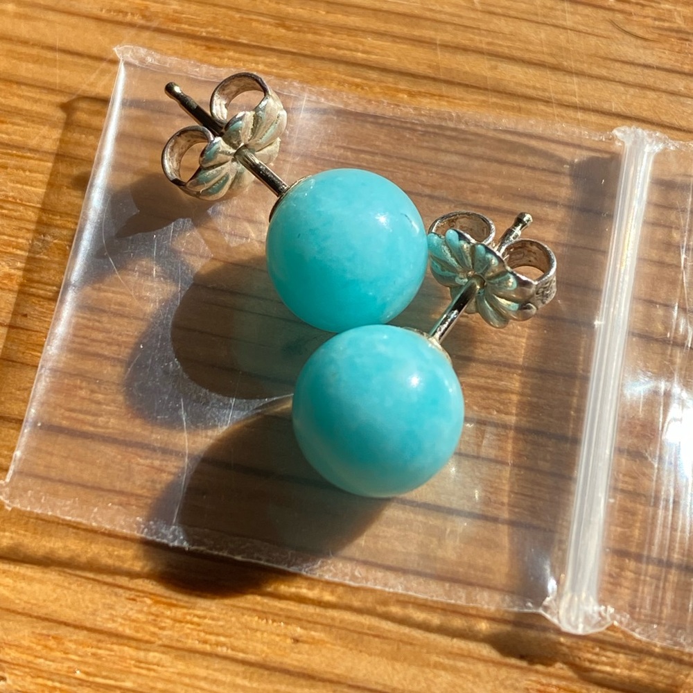 Beautiful Rare Amazonite studs!
